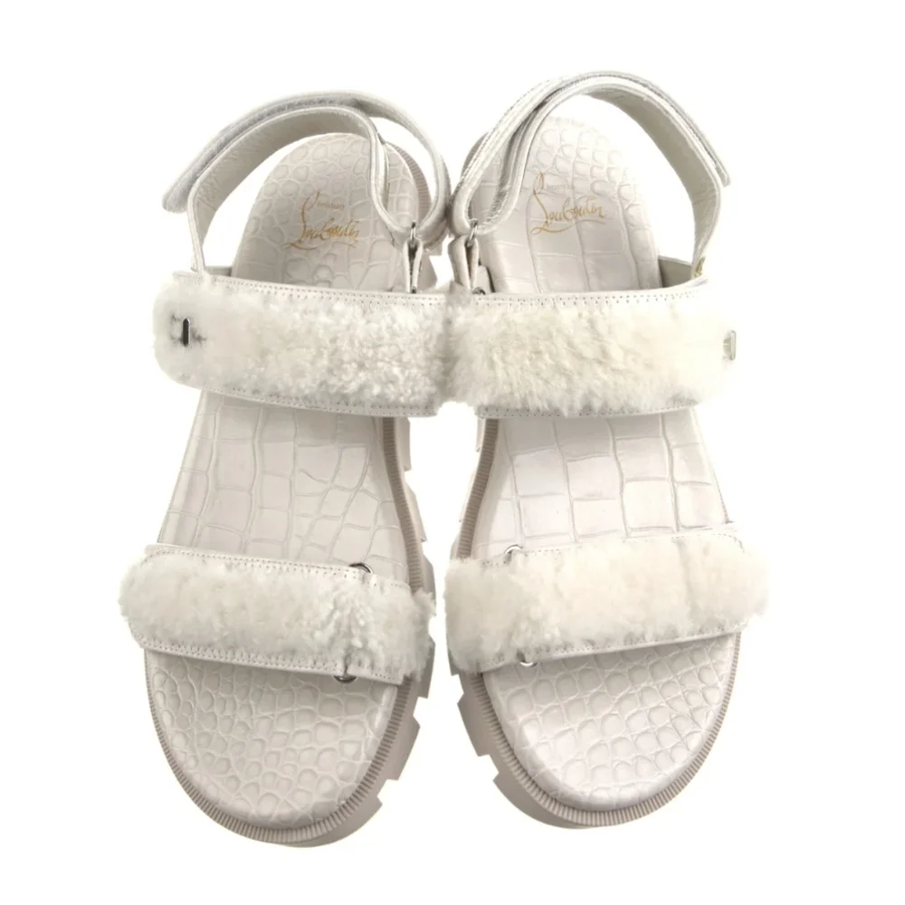Christian Louboutin Shearling Slingback Sandals - Picture 5 of 7